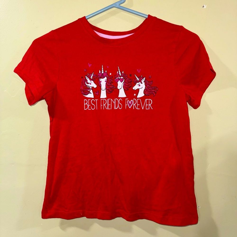 Way to celebrate size XL Red Unicorn Best Friends Forever T-Shirt